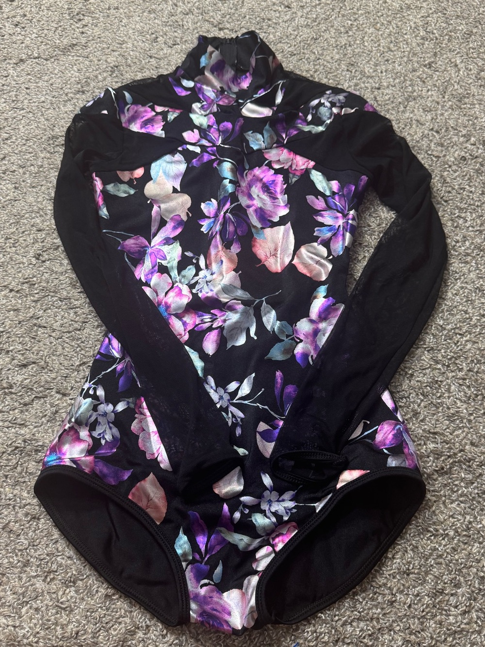 Curtain Call Women Dance Leotard Floral Long Sleeve